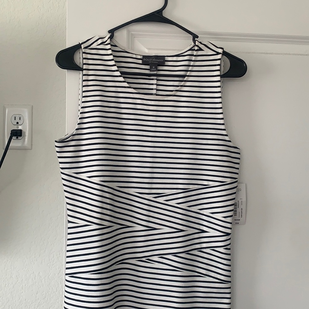 Dress white and black stripe NWT jcp size medium